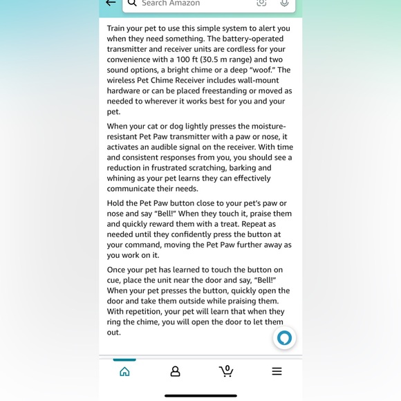 Pet chime battery operated door bell trainer for cats and dogs to go out - Picture 4 of 4